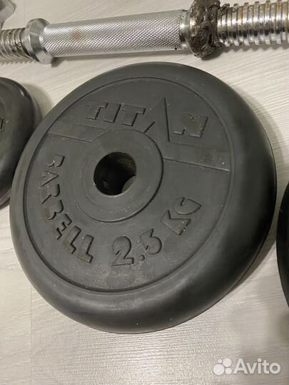 Гриф с блинами barbell 5, 2.5 и 1.25 кг