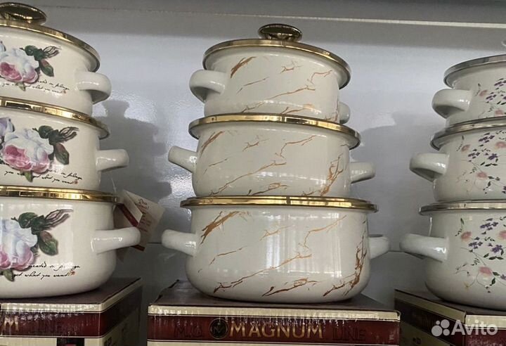 Набор мини кастрюль. Эмаль