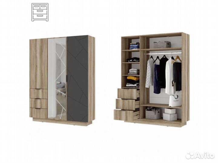 Шкаф трехстворчатый