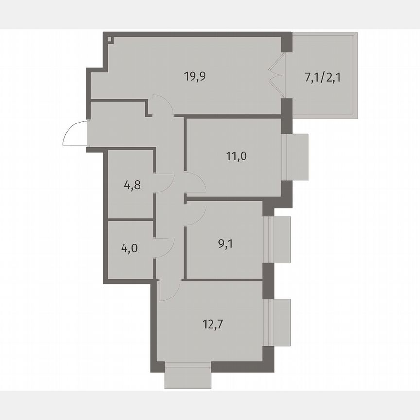 3-к. квартира, 74,9 м², 1/8 эт.
