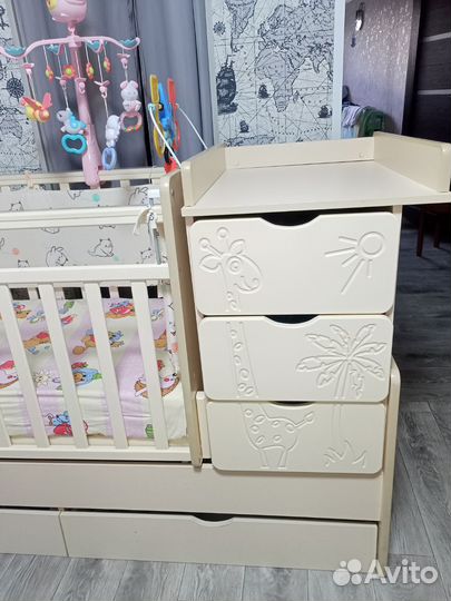 Детская кровать качалка Жираф