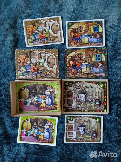 Деревянные пазлы 4 шт.(По 12 деталей)