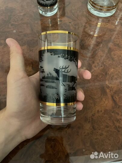 Графин со стаканами богемия