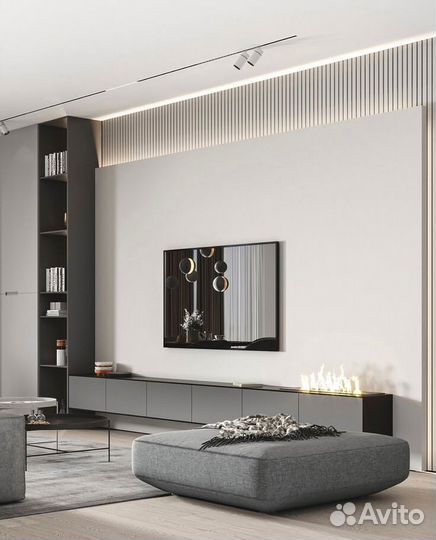 Тв зона со шкафами на заказ