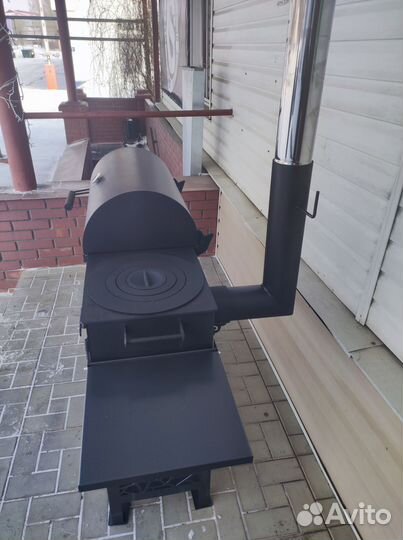 Смокер-гриль барбекю с печкой под казан металл 5 м