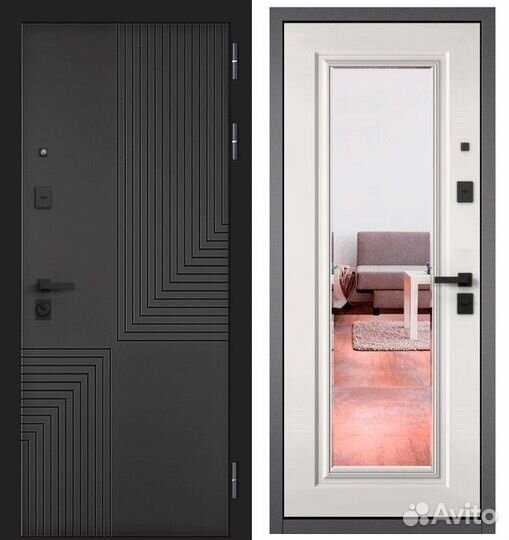 Стальная дверь с зеркалом