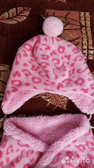 Зимняя шапка и шарф на девочку