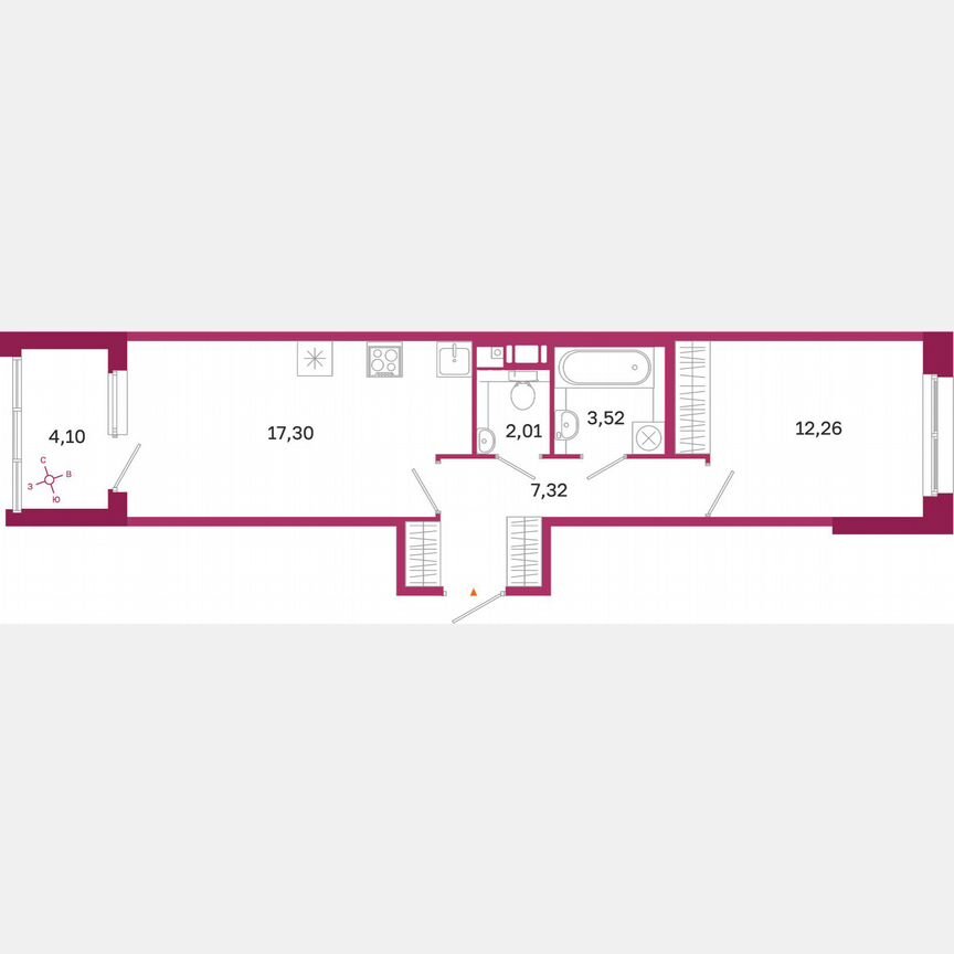 1-к. квартира, 44,5 м², 10/10 эт.