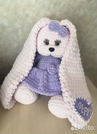 Вязанные игрушки, мягкие игрушки, зайки вязаные