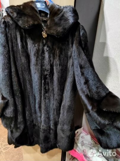 Шуба норковая с капюшоном