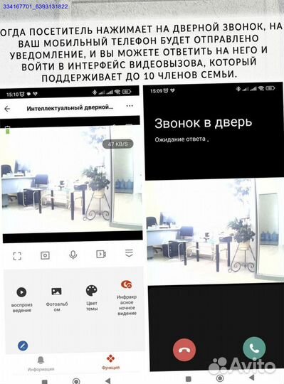 Звонок Беспроводной Дверной С Камерой (Арт.46770)