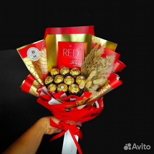 Подарок, съедобный букет, букет из шоколада