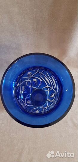 Ваза синее стекло СССР