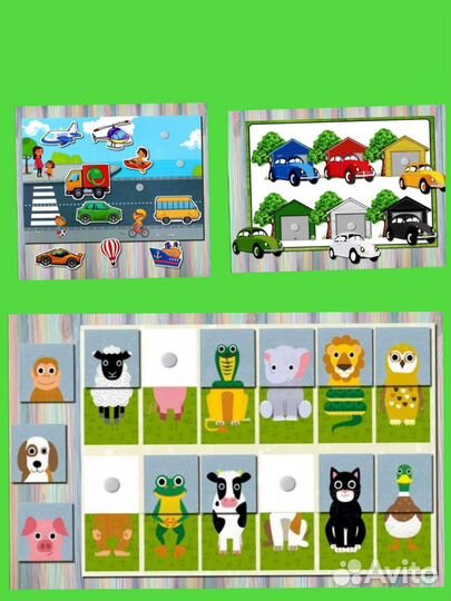 Развивающие Игры на липучках 3 шт