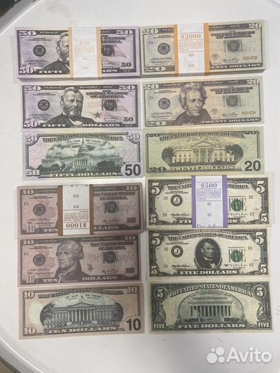 Сувенирные пачки долларов оптом (весь номинал)