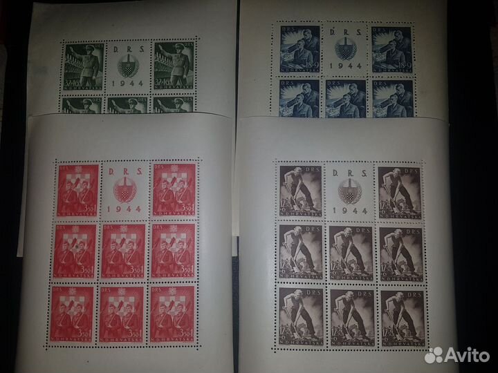 Хорватия 1944. Листы. Полная серия