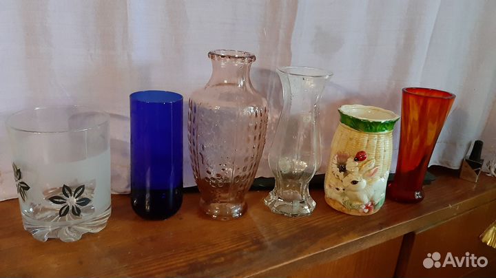 Вазы из цветного стекла СССР