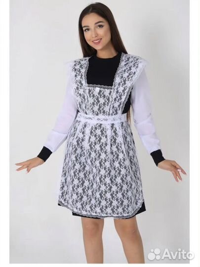 Белый школьный фартук 42,44,46