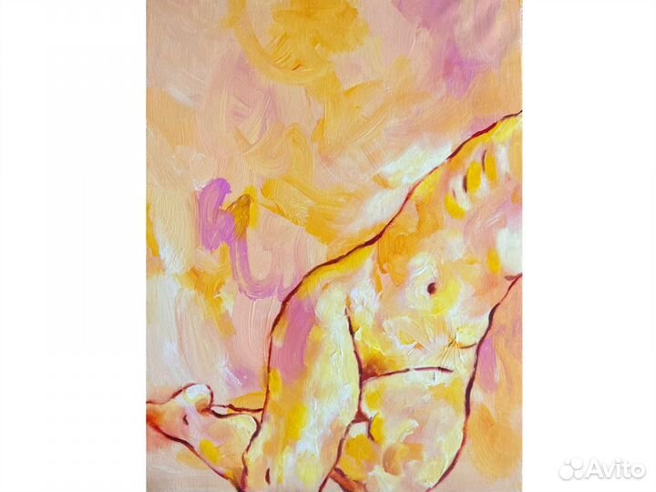 Картина маслом на холсте Ню, 40/30 см