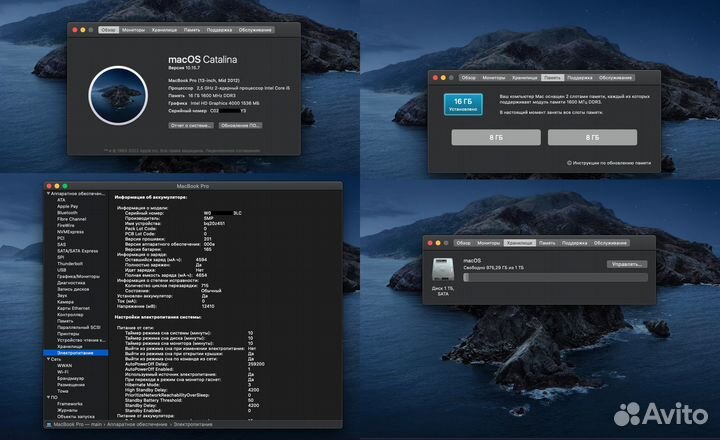 MacBook Pro 13 Mid 2012 MD101RS/A (16Gb, 1Tb sshd)