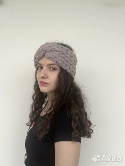 Повязка на голову теплая