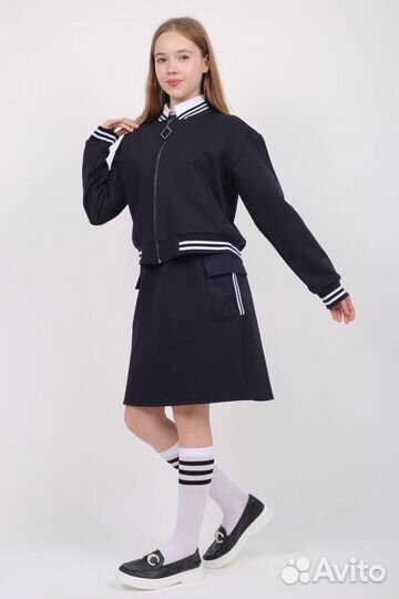 Школьный костюм, бомбер и юбка, 134-158