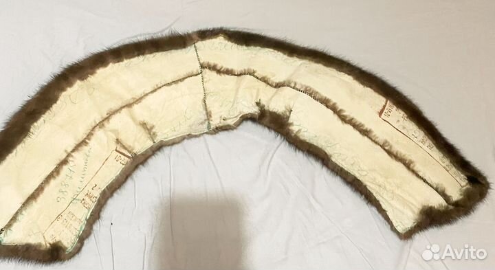 Норковый воротник темно-коричневый