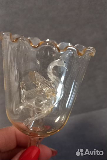 Фужер/ рюмка коллекционная с лебедем