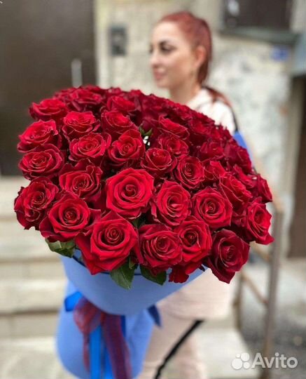 Розы красные. Букет из роз 101 роза 51 роза 35 роз