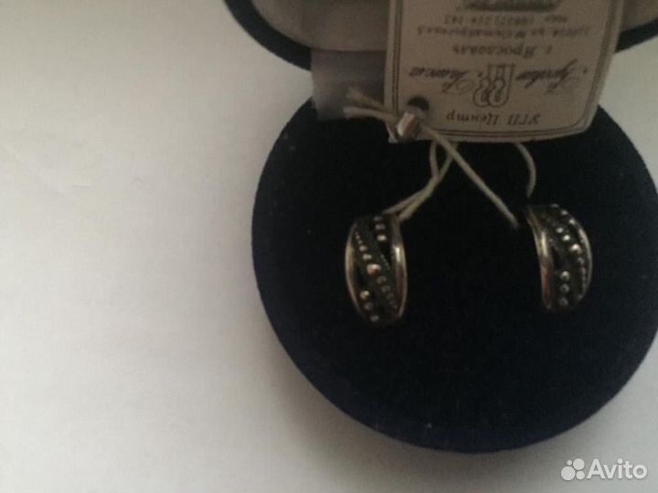 Украшение - серьги, черненое серебро