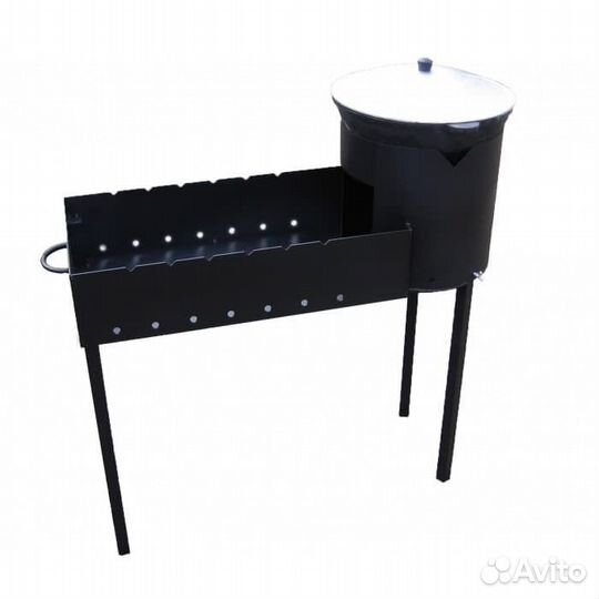 Мангал печь казан чугунный 10 литров с крышкой