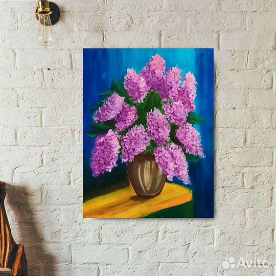 Картина маслом на холсте. Сирень