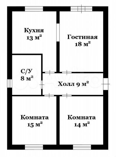 Дом 82 м² на участке 6 сот.