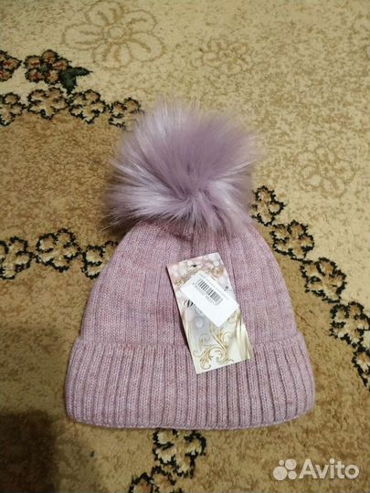 Шапка теплая на девочку 3-5 лет