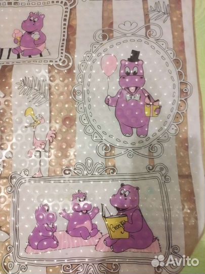 Коврик для ванной на присосках Бегемотики, детск