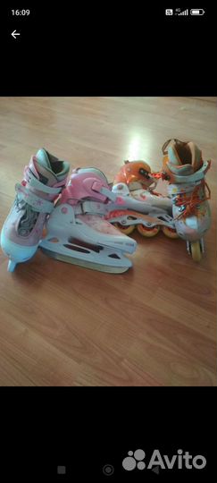 Коньки и ролики детские регулированные.р 28 -36