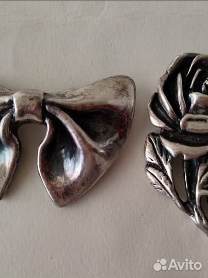 Брошь. Гальванопластика. Серебро 960 проба