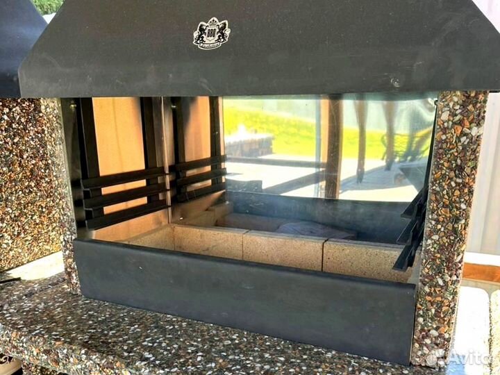 Печь барбекю из натурального камня