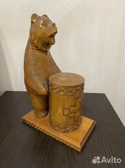 Деревянная статуэтка Медведь «Башкирский мед» суве