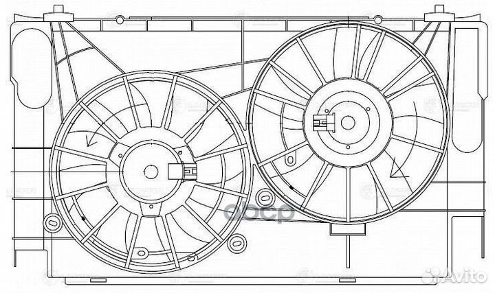 Э/вентиляторы охл. с кожухом (2 вент.) для а/м