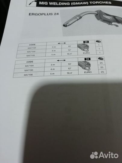 Горелка MIG ergoplus 24 Trafimet ma7411 4м