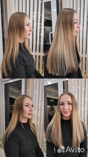 Наращивание волос, височная зона, работа + волосы