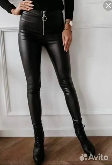 Кожаные лосины zara