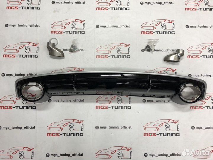 Диффузор на Audi A7 в стиле RS7 c насадками 14-17г