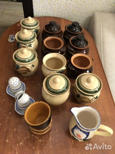 Горшок для запекания, сливочник, молочник, солонка