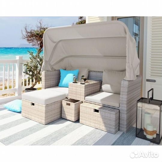 Комплект плетеной мебели AFM-330 Beige. Ротанг