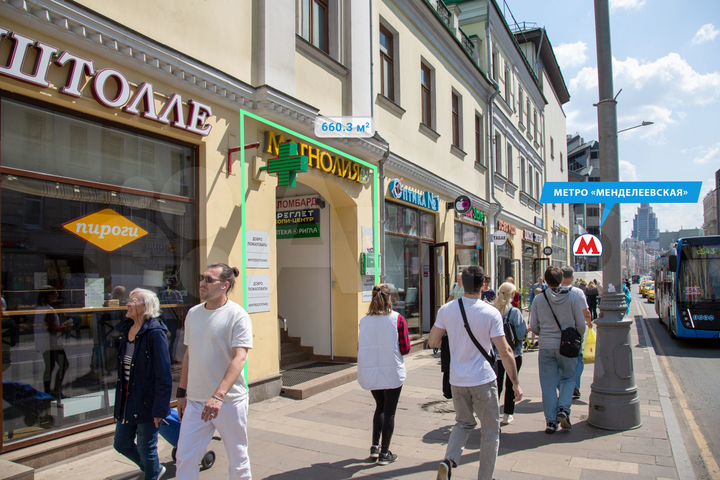 Помещение с арендаторами 661 м², м. Менделеевская