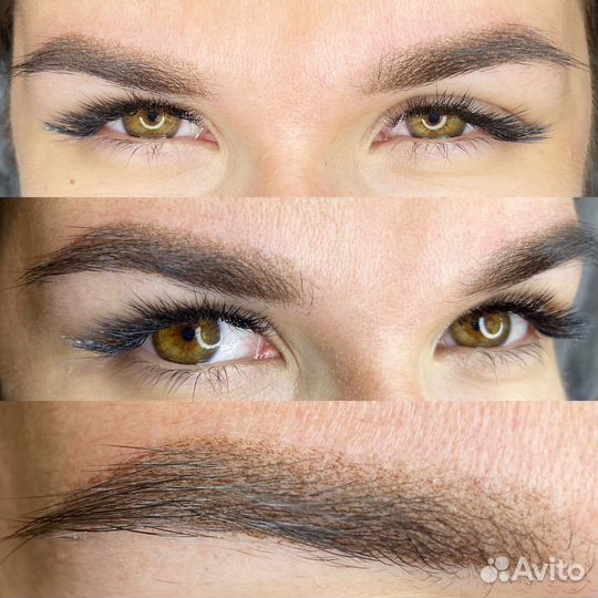 Татуаж брови,губы,глаза.Пудровые брови.Тату