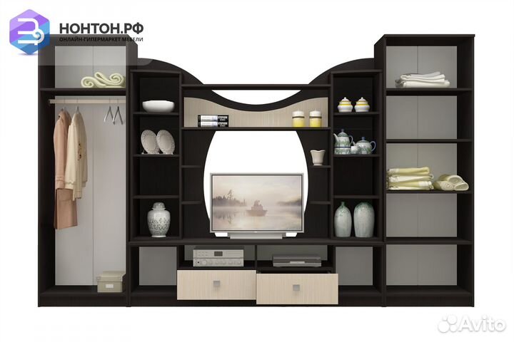 Стенка Гамма-15 дуб беленый / венге