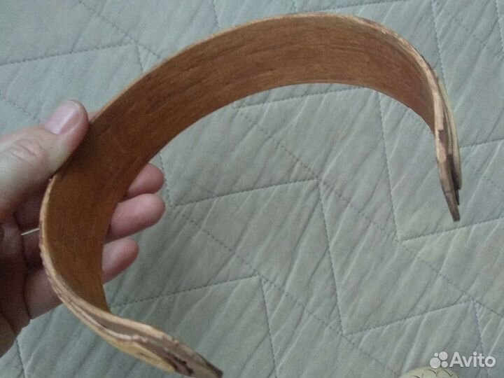 Ободок из бересты и фигурка неваляшка колокольчик